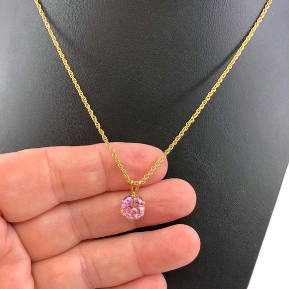 Pink Crystal Pendant Necklace and Stud Earring Set - Picture 6 of 9